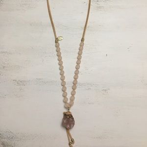 Stone Statement Necklace - Light Pink